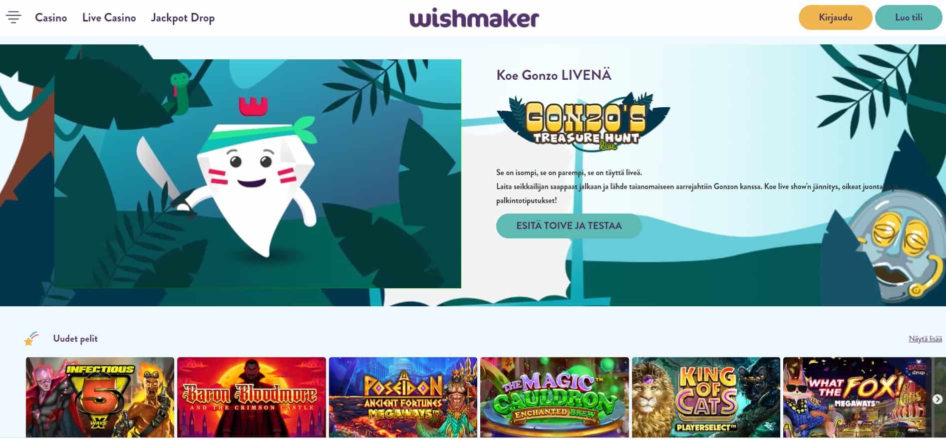 Wishmaker Casino pelivalikoima